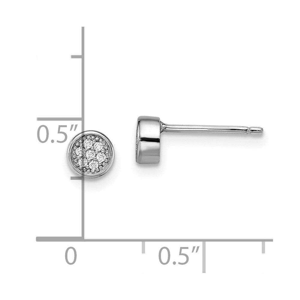 Brilliant Embers Sterling Silver Rhodium-plated 14 Stone Micro Pav?ÇÜ CZ Polished Post Earrings