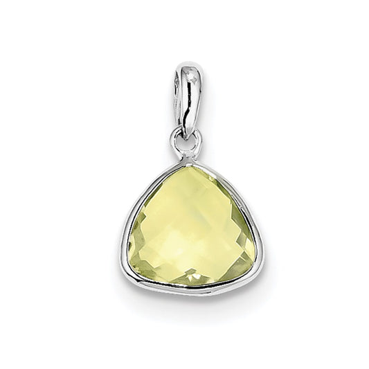 Sterling Silver Rhodium-plated Lemon Quartz Pendant