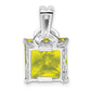 Sterling Silver Rhodium-plated Lemon Quartz Pendant