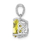 Sterling Silver Rhodium-plated Lemon Quartz Pendant