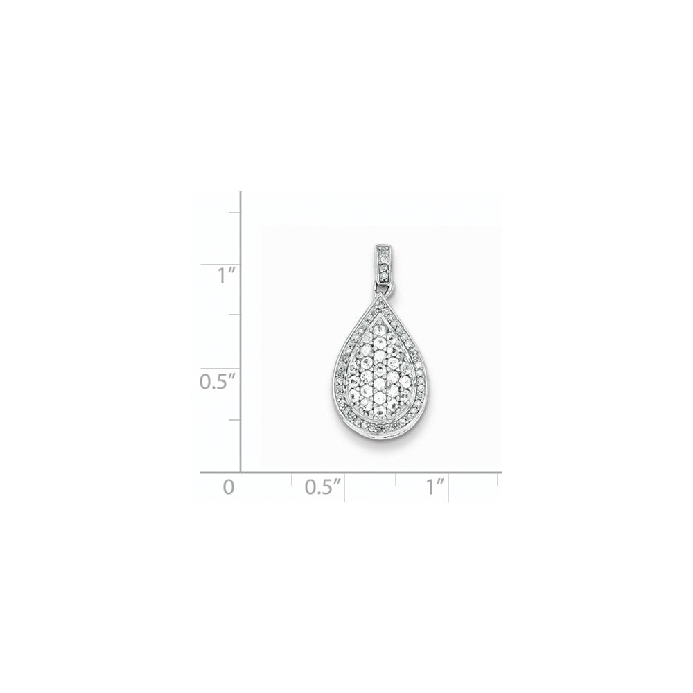 Sterling Silver Rhodium Plated Diamond and White Sapphire Pendant