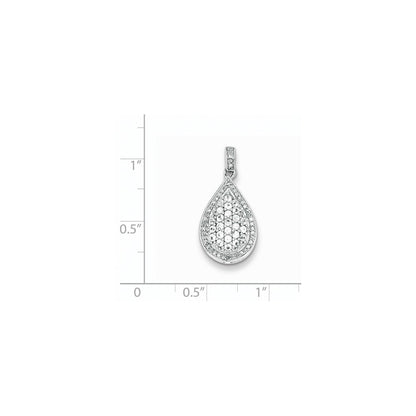 Sterling Silver Rhodium Plated Diamond and White Sapphire Pendant