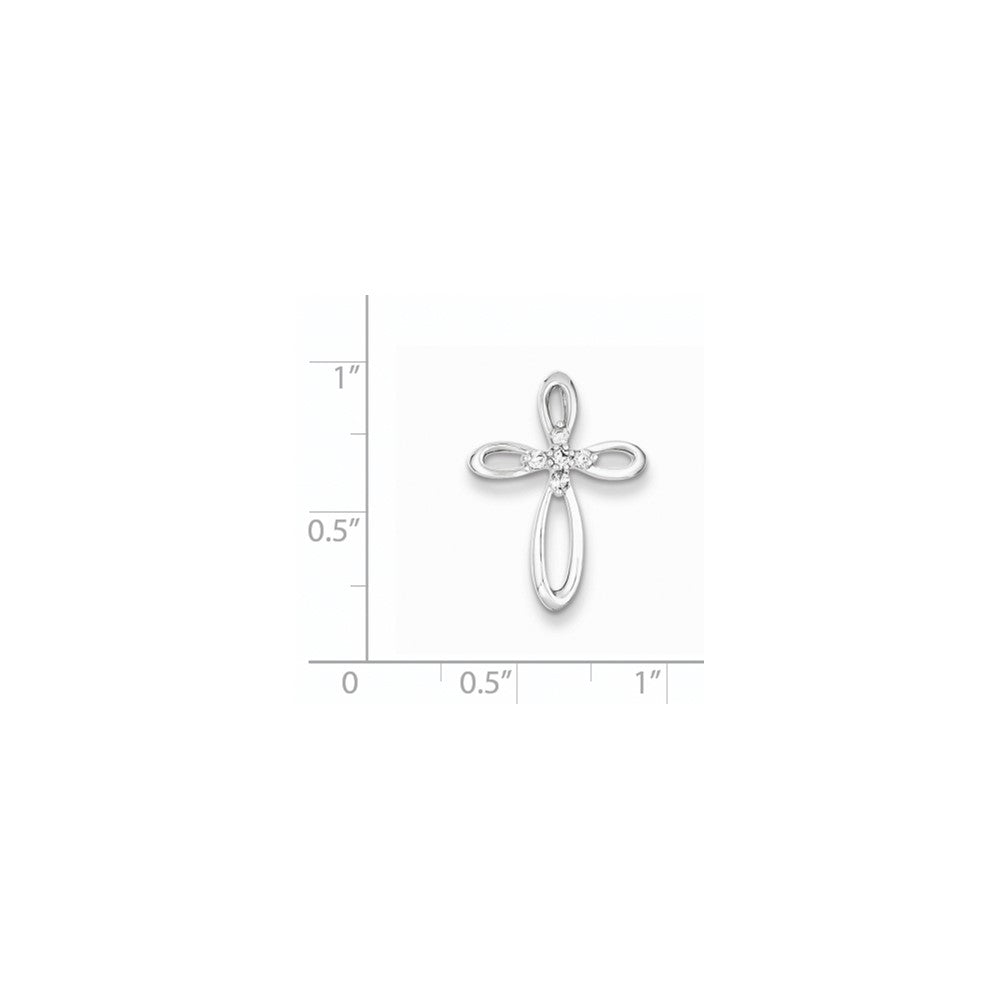 Sterling Silver u0026 Diamond Cross Pendant Slide