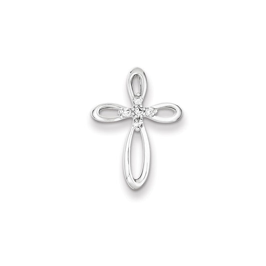 Sterling Silver u0026 Diamond Cross Pendant Slide