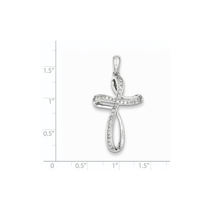 Sterling Silver u0026 Diamond Cross Pendant