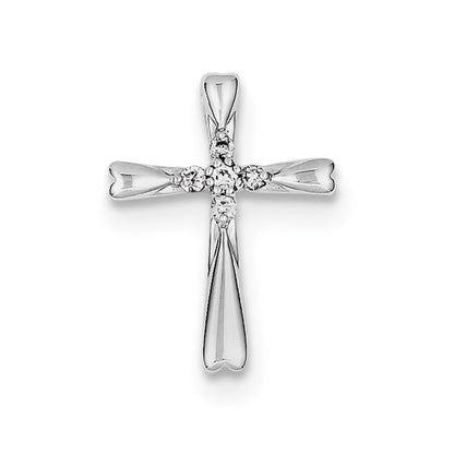 Sterling Silver u0026 Diamond Rhodium-plated Cross Pendant Slide