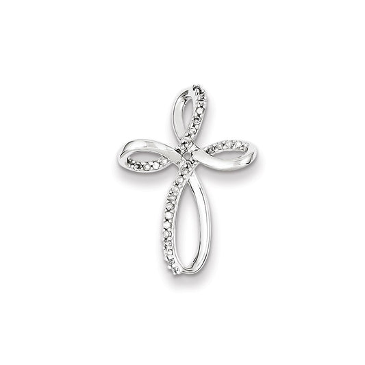 Sterling Silver Diamond Cross Pendant