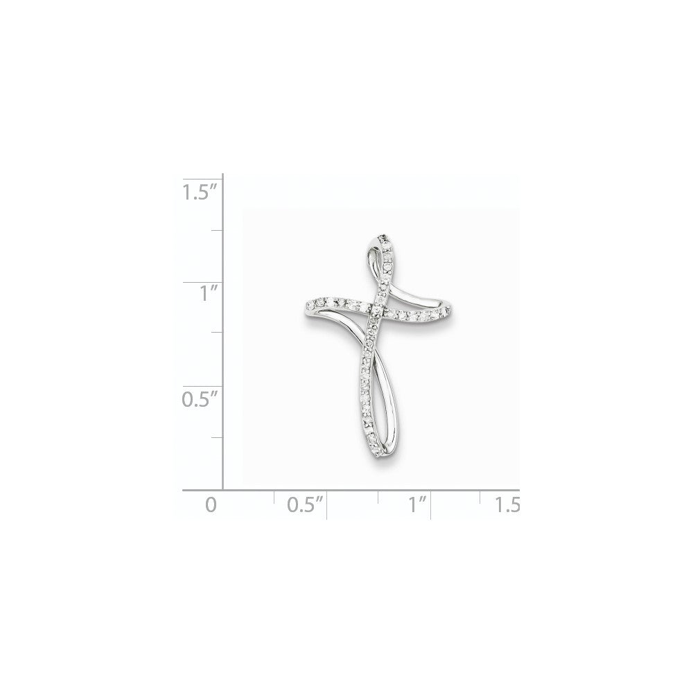 Sterling Silver u0026 Diamond Cross Pendant Slide