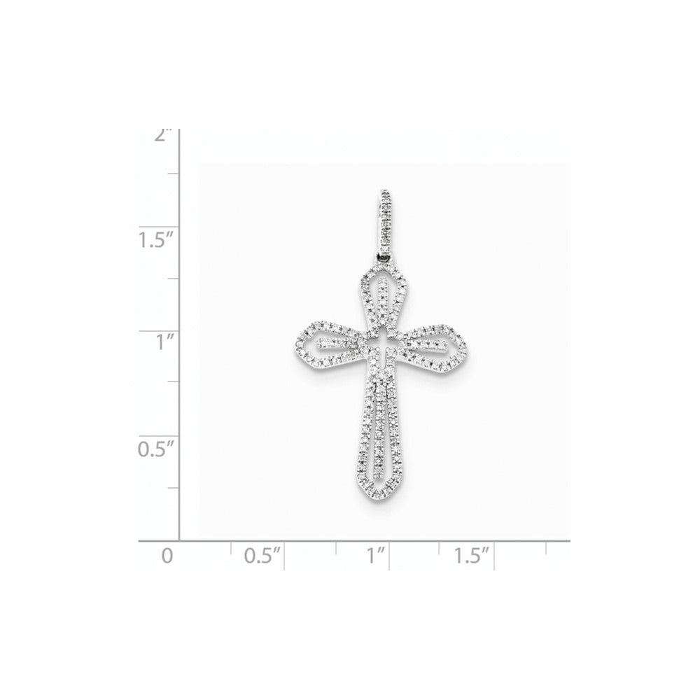 Sterling Silver Diamond Cross Pendant