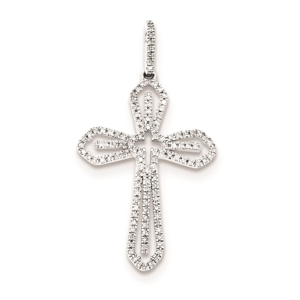 Sterling Silver Diamond Cross Pendant