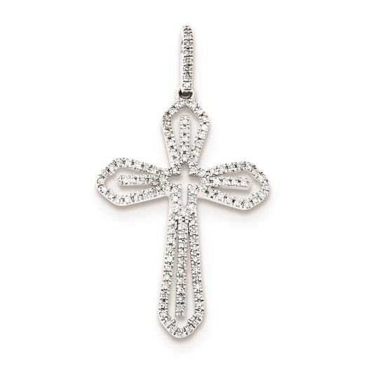 Sterling Silver Diamond Cross Pendant