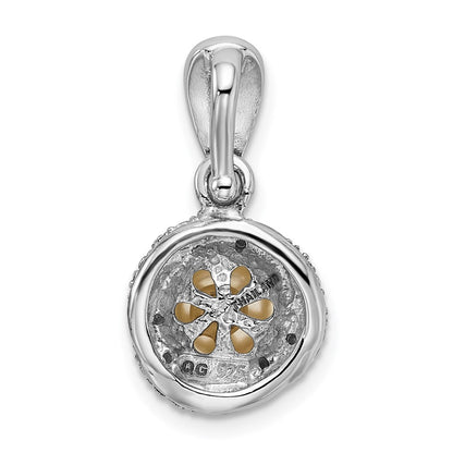 Sterling Silver Rhodium-plated w/Diamond u0026 FWC Pearl Pendant