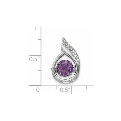 Sterling Silver Diamond u0026 Vibrant Amethyst Pendant