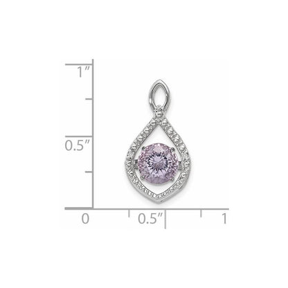Sterling Silver Diamond u0026 Vibrant Pink Amethyst Pendant