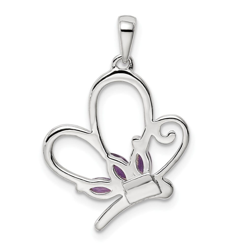 Sterling Silver Polished Amethyst Pendant