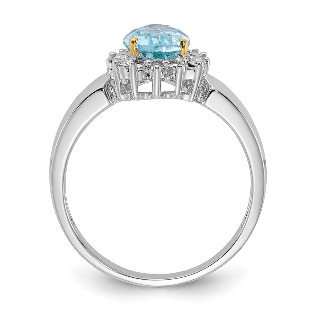Sterling Silver u0026 14K Accent Sky Blue Topaz u0026 Diamond Ring