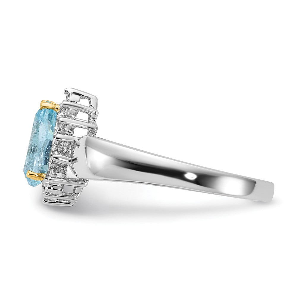 Sterling Silver u0026 14K Accent Sky Blue Topaz u0026 Diamond Ring