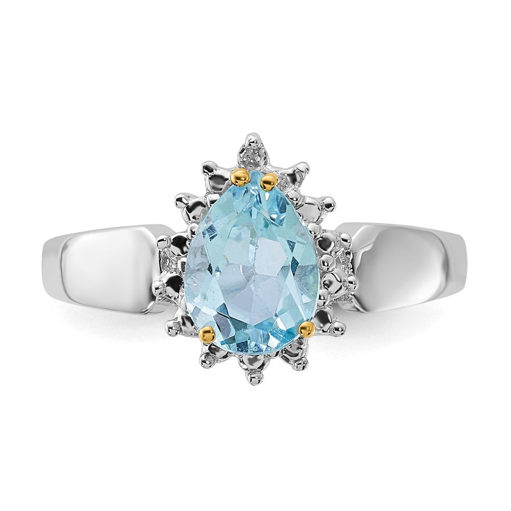 Sterling Silver u0026 14K Accent Sky Blue Topaz u0026 Diamond Ring