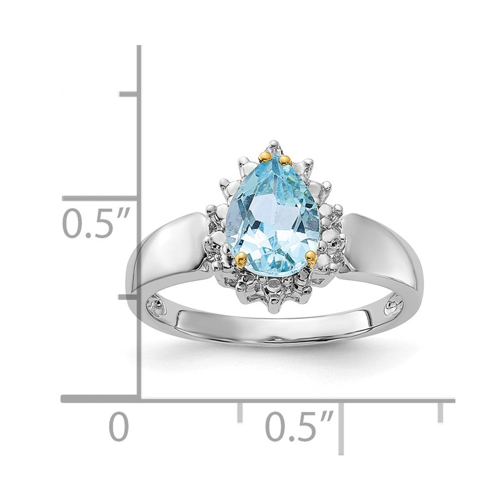 Sterling Silver u0026 14K Accent Sky Blue Topaz u0026 Diamond Ring