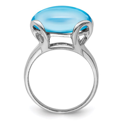 Sterling Silver Rhodium Blue Topaz Ring