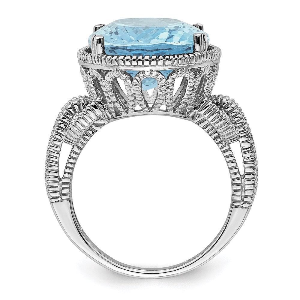 Sterling Silver Rhodium Sky Blue Topaz Ring