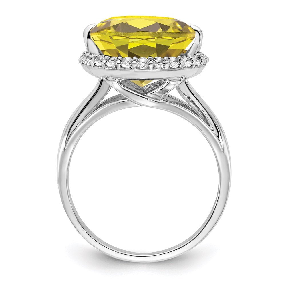 Sterling Silver Rhodium White Topaz u0026 Lemon Quartz Ring
