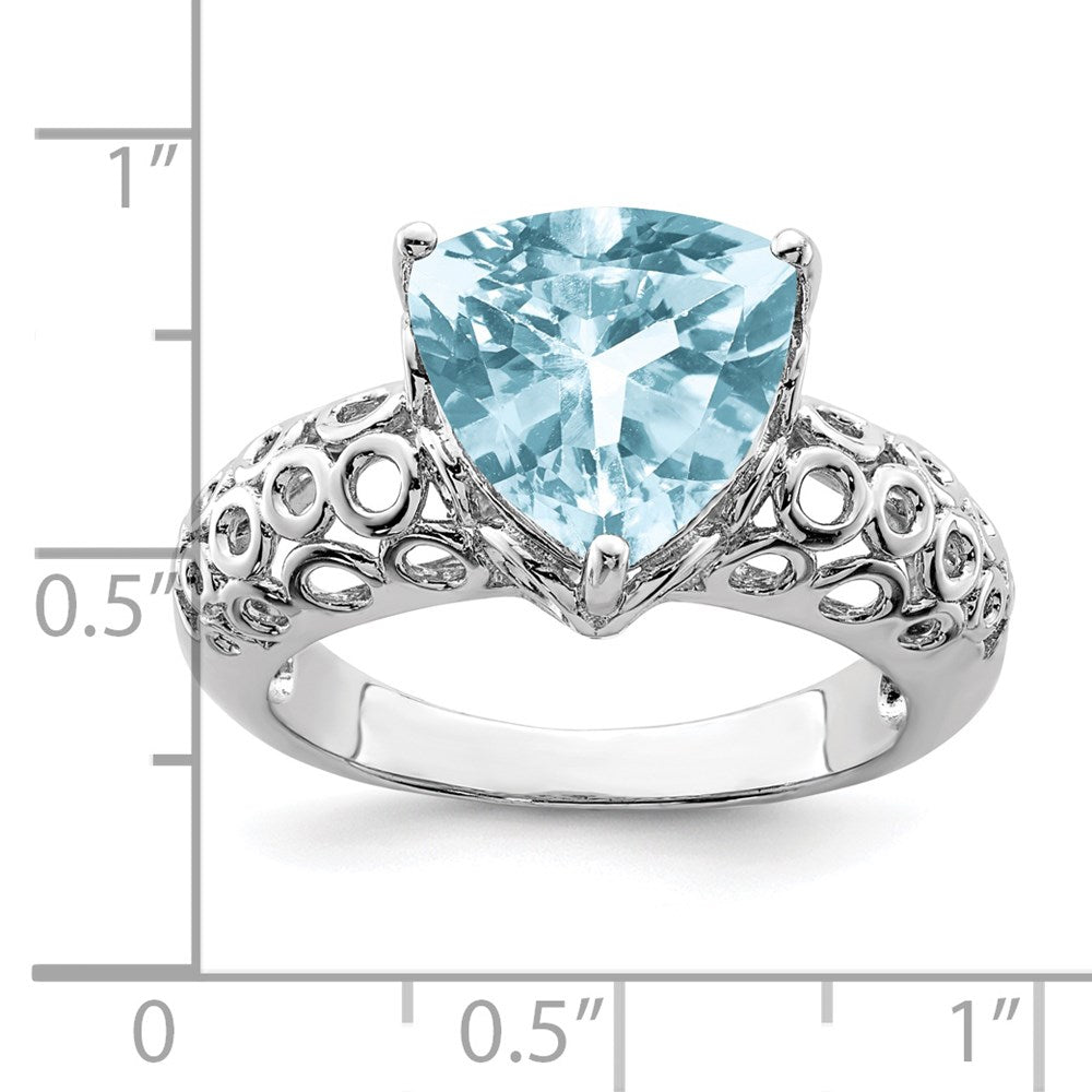 Sterling Silver Rhodium Sky Blue Topaz Ring