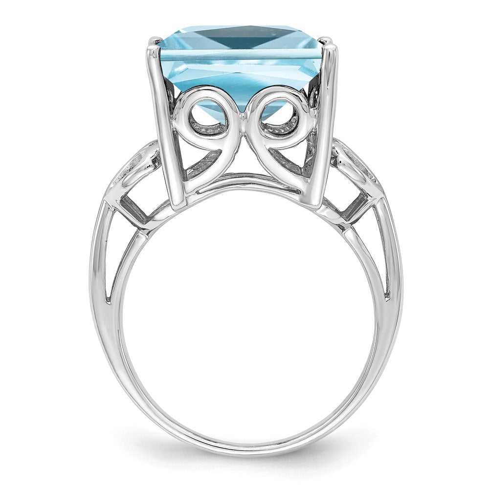 Sterling Silver Rhodium Sky Blue Topaz Ring