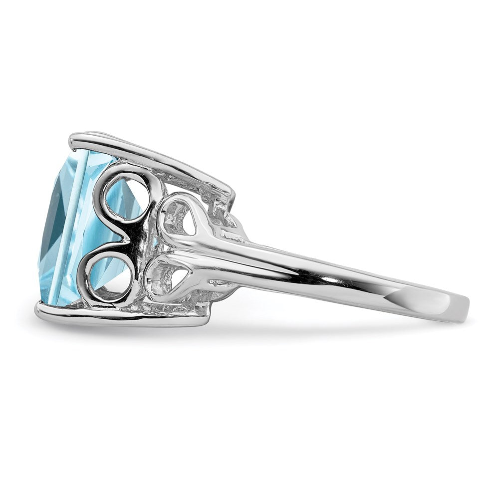 Sterling Silver Rhodium Sky Blue Topaz Ring