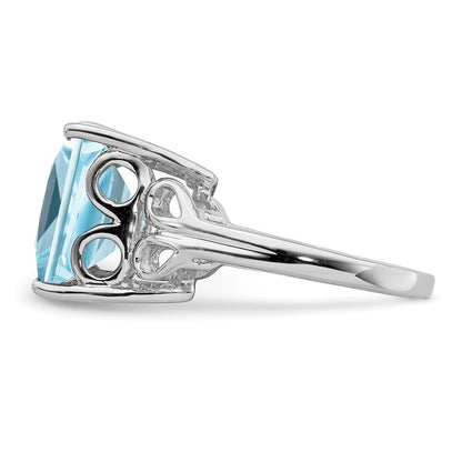 Sterling Silver Rhodium Sky Blue Topaz Ring