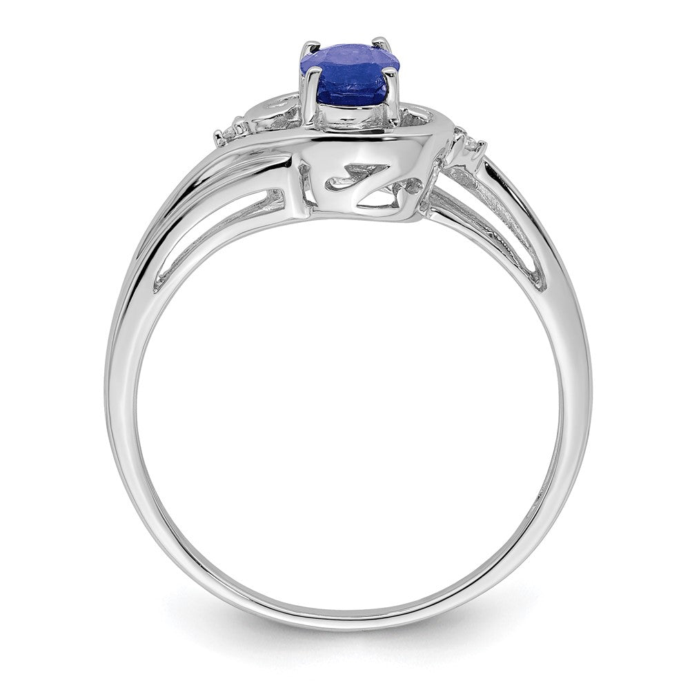 Sterling Silver Rhodium Plated Diamond u0026 Tanzanite Ring