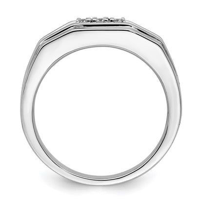 Sterling Silver Rhodium Plated Diamond Men's Ring