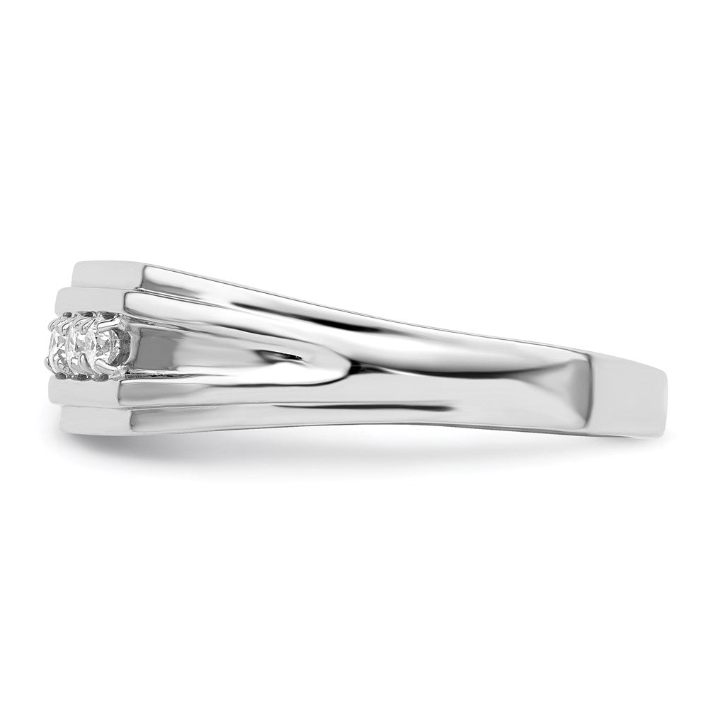 Sterling Silver Rhodium Plated Diamond Men's Ring