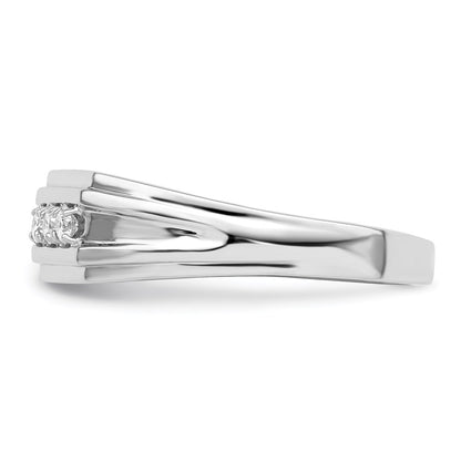 Sterling Silver Rhodium Plated Diamond Men's Ring