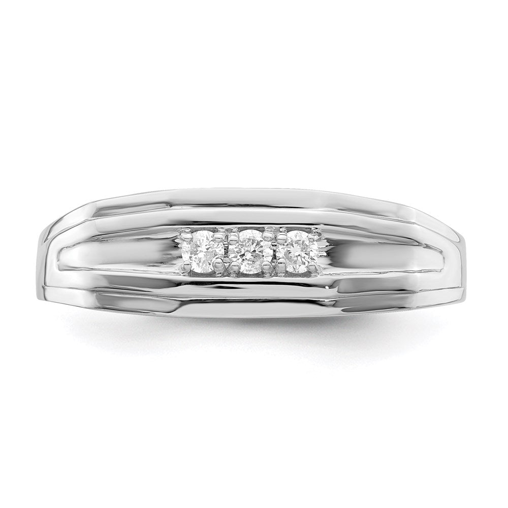 Sterling Silver Rhodium Plated Diamond Men's Ring