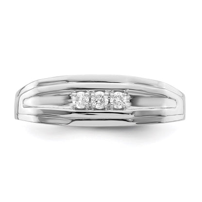 Sterling Silver Rhodium Plated Diamond Men's Ring