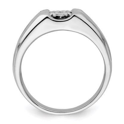 Sterling Silver Rhodium Plated Diamond Men's Ring