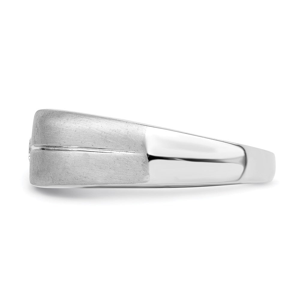 Sterling Silver Rhodium Plated Diamond Men's Ring
