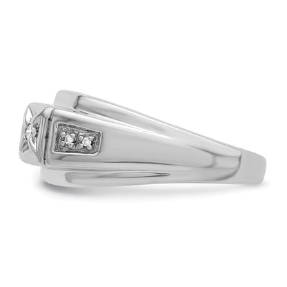Sterling Silver Rhodium Plated Diamond Men's Ring