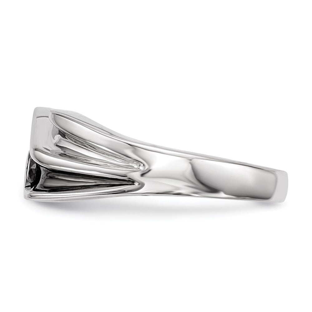Sterling Silver Black Diamond Men's Ring
