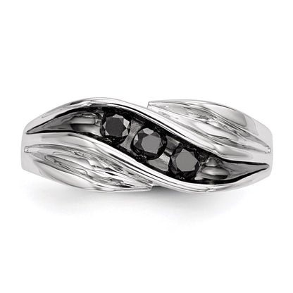 Sterling Silver Black Diamond Men's Ring