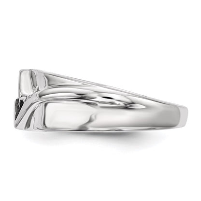 Sterling Silver Black Diamond Men's Ring