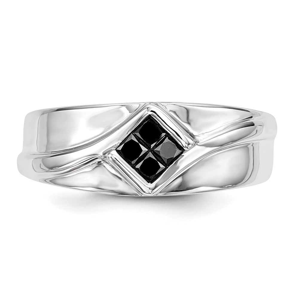 Sterling Silver Black Diamond Men's Ring