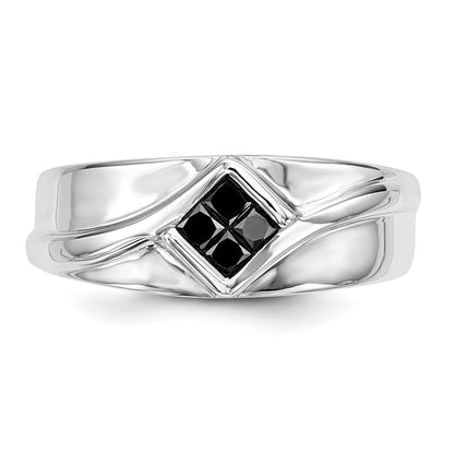 Sterling Silver Black Diamond Men's Ring