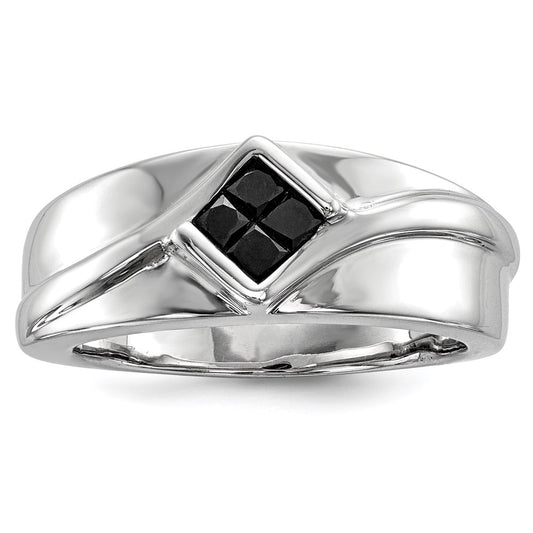 Sterling Silver Black Diamond Men's Ring