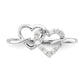 Sterling Silver Rhodium Plated Diamond Double Heart Ring