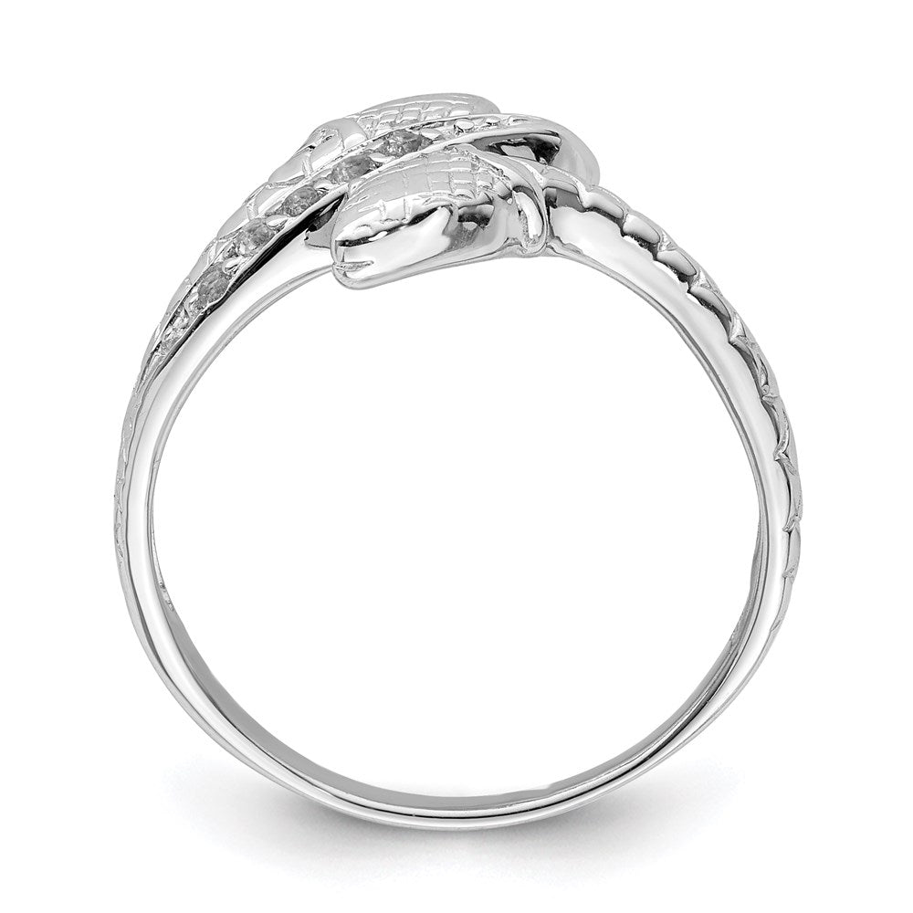 Sterling Silver Rhodium-plated w/Blue Topaz Snake Ring