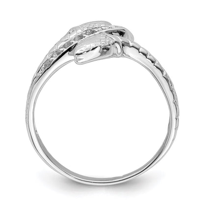 Sterling Silver Rhodium-plated w/Blue Topaz Snake Ring