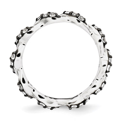 Sterling Silver White Topaz Eternity Ring