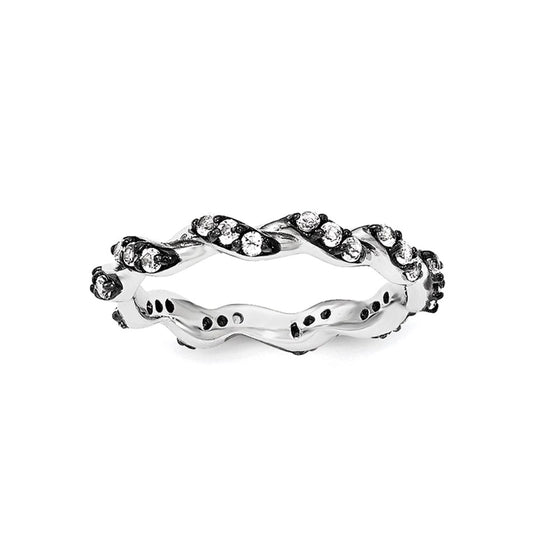 Sterling Silver White Topaz Eternity Ring